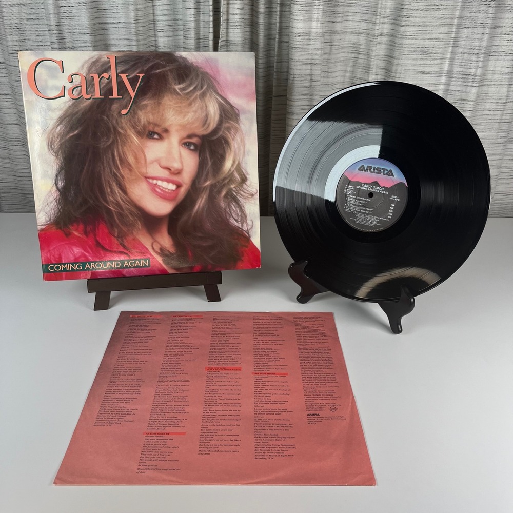 Carly Simon Coming Around Again Vinyl LP Black 1987 Arista VG/EX
